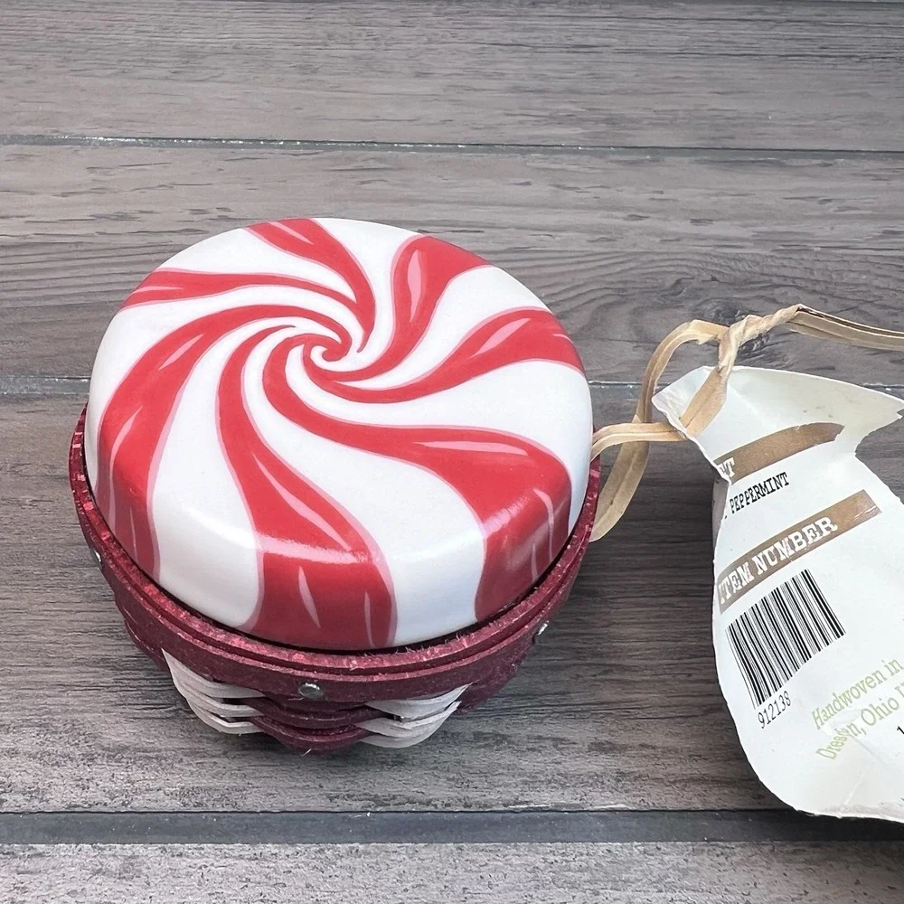 Longaberger 2012 Collectors Club Miniature Sweets Peppermint Basket Set NIB